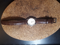 Кожаный ремешок для часов, Stailer, 18 мм, коричневый, с тиснением под аллигатора, удлиненный #47, Passer