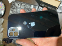 Чехол стеклянный для iPhone 11 с защитой для камеры, черный #126, Денис Я.