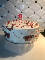 Вафельная картинка на торт БАБОЧКИ КРАСНЫЕ, украшение для торта и выпечки #40, Ксюша