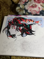 Раскраска картина по номерам на холсте "Прогулка под водой. Девушка аниме" 40х40 #43, Валерия К.