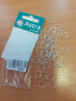 Кольцо соединительное Astra&Craft 0,9*10 мм, фурнитура для бижутерии, 50 шт/упак, цвет серебро #34, Ксения Н.