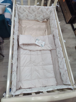 Бортики в кроватку для новорождённых стеганые MamiBro, 100% хлопок, 60х30 см - 2 шт, 120х30 см - 2 шт. #118, Алла А.