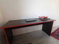 Стол игровой геймерский стол компьютерный офисный письменный 160х60х75, черно-красный #59, Ильяс А.