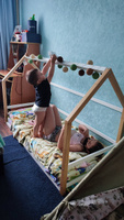 Кровать домик детская, массив (эмаль), 160х70, Монтессори дерево-белый #5, Панова Кристина