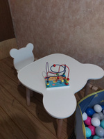 Детский стол и стул из дерева MEGA TOYS Мишка комплект деревянный белый столик со стульчиком / набор мебели для детской комнаты рисования и кормления малышей / подарок на 1 годик девочке и мальчику #92, Елисеева Анастасия