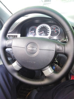 Оплетка на руль Chevrolet Lacetti / Шевроле Лачетти (2004-2013) для перетяжки резинового руля со спицами - черная нить / Пермь-рулит #8, Рустам Ч.