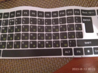 Наклейки на клавиатуру с русскими буквами и символами, матовые, универсальные, размер 14х14 мм, белые-зелёные #3, Надежда Ф.