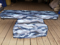 Комплект накладок на сиденья лодки 80х20х4 см, синий камуфляж комплект с сумкой оксфорд #12, Дмитрий