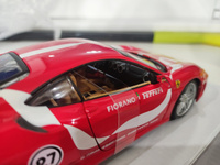 Машинка металлическая Ferrari F430 Fiorano, открывающиеся двери и капот, вращающиеся резиновые колеса, масштабная коллекционная модель Bburago Бураго 1:24, красная, Феррари #47, Никита М.