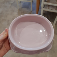 Миска для кошек, для собак DD Style / Пластиковая миска для воды и корма, пепельно-розовый, 350 мл #115, А