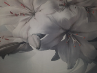Фотообои на стену флизелиновые Цветок, белые цветы 200x270 см виниловые обои на стену. #8, Зинаида Н.