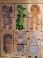 Развивающая деревянная игра пазл для малышей "Зоопарк" (развивающие пазлы для маленьких, подарок на день рождения, для мальчика, для девочки) Десятое королевство #106, Наталья С.