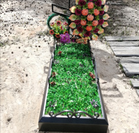 Цветник надгробие на могилу, кладбище ритуальный металлический 1,7м, цвет серебро на черном #8, Ирина В.