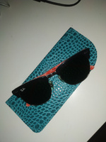 Футляр для очков мягкий из натуральной кожи Smart Folder Чехол Солнечные очки Подарок подруге бирюзовый #44, Ирина С.