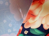 Ткань для шитья Габардин 155 см х 300 см (100% пэ) разноцветная с орнаментом хохлома #16, Раиса Р.