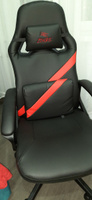 Кресло компьютерное игровое Zombie, экокожа, черное, красное, крестовина пластик, геймерское, с подголовником #13, Елена И.