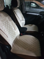 Накидки на сидения автомобиля из алькантары / чехлы для автомобильных сидений универсальные AUTOPREMIER BRILLIANT, передние 2 шт., закрытые бока и спинка, карман #102, Наталия Ф.