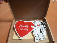 Мини стела кот подарок маме на день рождения, валентинка "я люблю маму" #61, Александр Н.
