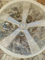 Наклейки на диски пластиковые рельефные 60 мм 4 шт / Стикеры на колпачки дисков Mazda серебристые #6, Алексей М.
