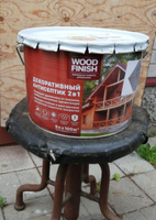 Декоративно-защитный антисептик для дерева Wood Finish, бесцветный 9 л, для финишной отделки поверхности пиленой и строганой древесины снаружи и внутри помещений, образует полуматовое покрытие. #9, голубев сергей анатольевич