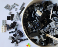 Набор деталей от Куботеки для пластикового конструктора, для мальчиков и девочек, черные скобы, размер 1х4 и 2х4 #6, Евгения Х.
