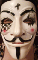 Маска Анонимуса белая / Карнавальная маска Гая Фокса V - значит Вендетта #23, Анна Т.