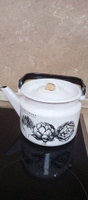 Чайник эмалированный для всех видов плит с крышкой Лысьвенские эмали 2 л Artichoke белый С-2710/4Рч #4, Олеся Р.