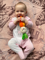Мягкая игрушка погремушка для новорожденных малышей "Зайка Морковка" #87, Елена