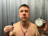 Мужское мыло для бритья на растительных маслах с активным витамином Е крафтовое, ручной работы 130г #42, Васияров Дмитрий