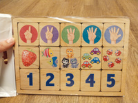 Обучающая деревянная игра пазл для малышей "Считаем до пяти" (Развивающие пазлы для маленьких, подарок на день рождения, для мальчика, для девочки) Десятое королевство #124, Светлана О.