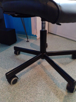Кресло компьютерное Ridberg RG 330, черный, искусственная кожа. Стул с обивкой из качественной эко-кожи, без подлокотников, с металлической крестовиной, на колесиках, для школьника, офисное #13, Филимонов Александр
