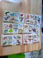 Деревянное лото Томик "Животный мир", развивающая настольная игра для малышей, 6 карточек + 48 фишек #7, Ольга А.