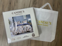 Комплект постельного белья Candies евро, Сатин люкс, наволочки 70x70, 50x70, простыня на резинке по кругу #63, Надежда У.