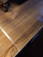 Коврик прозрачный на письменный стол для офиса и дома 50х70 см, толщина 0,8 мм, защита от царапин, силиконовая подложка настольная рифлёная #37, Лина 