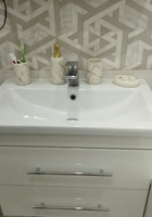 Набор аксессуаров для ванной комнаты "Гроза", 4 предмета (мыльница, дозатор для мыла 400 мл, 2 стакана), цвет белый #4, Татьяна В.