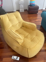 Современное кресло для отдыха aLounge - Tranquility Armchair - Yellow Shine (велюр, желтый) - бескаркасная мягкая мебель в гостиную, спальню, зону ожидания #6, Юлия М.