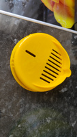 Крышка сливная для банок винтовая (твист-офф) пластмассовая для слива солений и компотов, 100 мм, 1 шт, желтый #7, Maximus M.