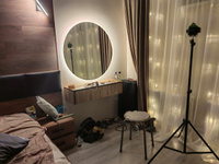 Зеркало настенное для ванной КерамаМане 90*90 см со светодиодной сенсорной тёплой подсветкой 3000 К #30, Арина М.