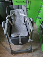 Стульчик для кормления ребенка с рождения от 0 -3 лет, до 25 кг складной, на колесиках, цвет Loft Grey #8, Альбина С.