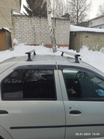 Багажник на крышу автомобиля Рено Логан 1 2004-2015 / Renault Logan I Комплект креплений для штатных мест с крыловидными поперечинами / Автобагажник с дугами #22, Дмитрий Е.