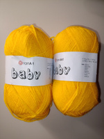 Пряжа YarnArt Baby 2 шт - 32 (Желтый) - 50 гр х 150 м / ЯрнАрт Беби #14, Татьяна М.