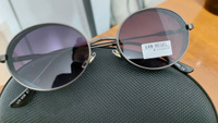 Солнцезащитные очки овал узкие темно-синие черная металлическая оправа #18, Дилара Б.