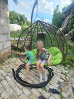 CROCKET Подвесное кресло садовое 72х134х200 см, с зеленой подушкой #2, Юлия Ш.
