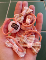 Резинки бантики для волос детские для школы и сада 10 шт нежно-розовые #1, Ксения С.