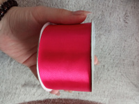 Лента атласная 50 мм * уп 27 м, цвет ярко - розовый, упаковочная для подарков, шитья и рукоделия #152, Лилия Ф.