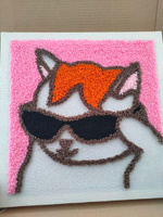 Набор для творчества, набор для вышивания в ковровой технике "Крутой рыжий кот" 40х40см #41, Евгений Ш.