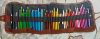 Тканевый пенал сверток, свиток для карандашей и канцелярских принадлежностей из экокожи на 48 предметов #6, Мария Л.