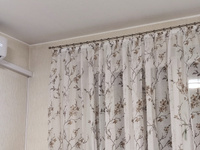 Curtain & Textile Тюль высота 200 см, ширина 500 см, крепление - Лента, Белый,светло-коричневый #35, Юлиана