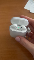 Чехол для наушников AirPods 1/2 с карабином, прозрачный матовый #47, Виктория Д.