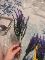 Искусственные цветы для декора, Лаванда, искусственные растения, в комплекте 3 веточки, 34 см #80, Алёна С.